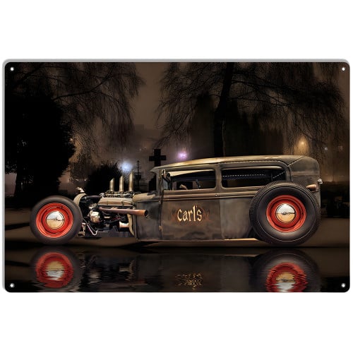 Carl's Classic Rat Rod Metal Sign - 12" x 18"