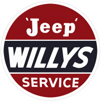 Jeep Willys Service Metal Sign - 30" Round