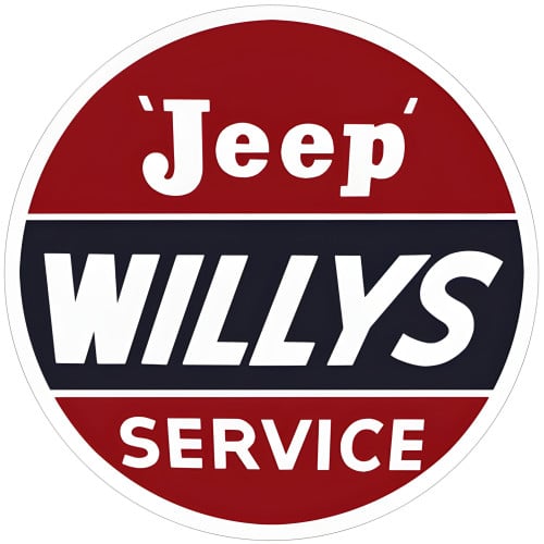 Jeep Willys Service Metal Sign - 30" Round