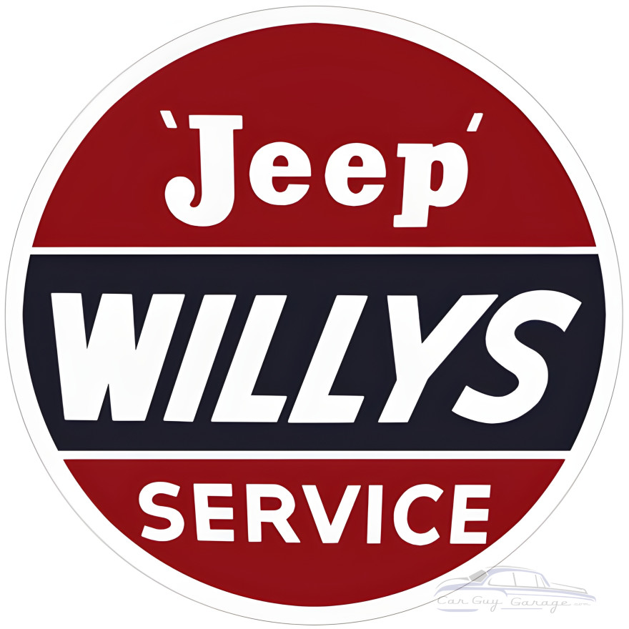 Jeep Willys Service Metal Sign - 30" Round Jeep Willys Service Metal Sign - 30" Round