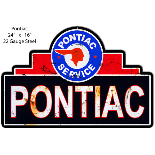 Pontiac Service Metal Sign - 16" x 24"