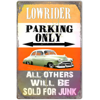 Low Rider Parking Only Metal Sign - 12" x 18"