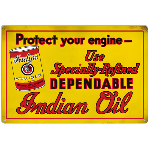 Indian Oil Specially Refined Metal Sign - 12" x 18"