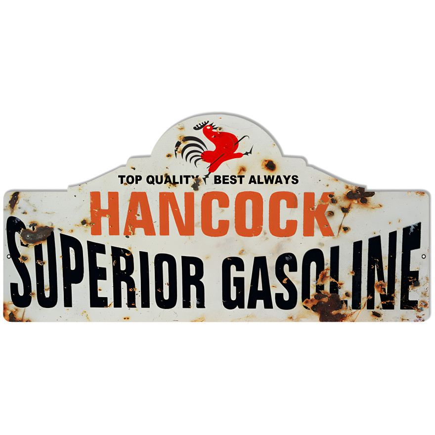 Hancock Superior Motor Oil Metal Sign - 23" x 11.25" Hancock Superior Motor Oil Metal Sign - 23" x 11.25"