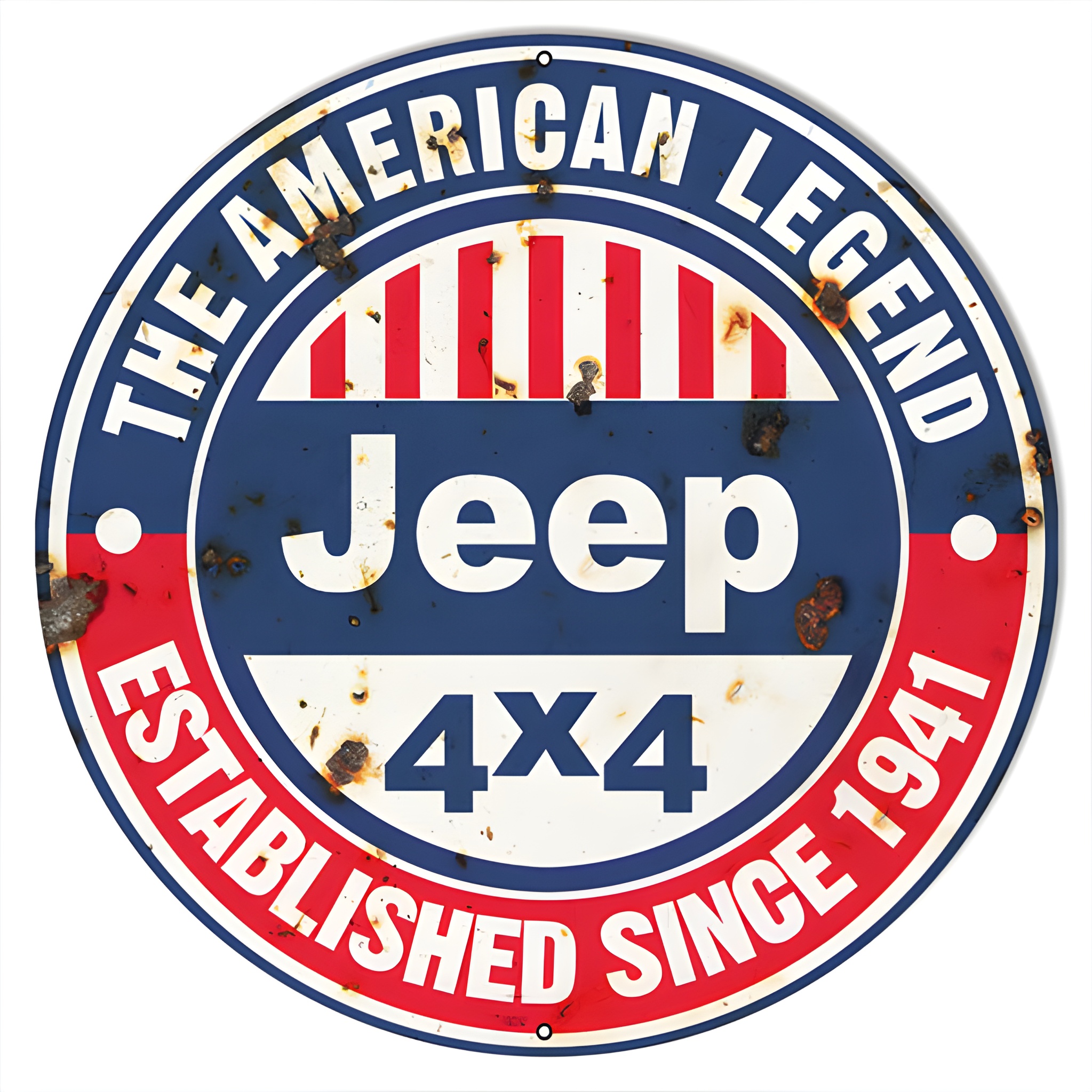 Jeep Metal Sign - American Legend 1941 18 Round