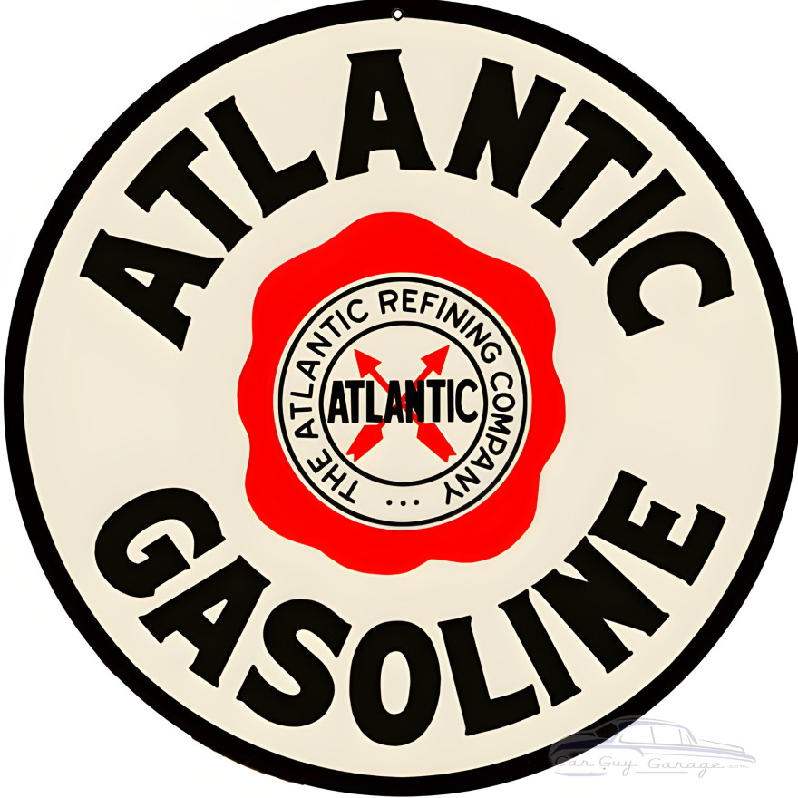 Atlantic Gasoline Metal Sign - 18" Round