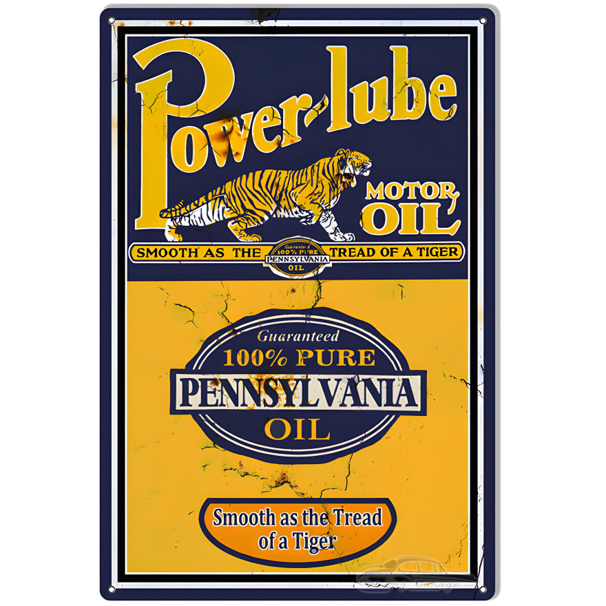 Power-Lube Reproduction Motor Oil Metal Sign - 12" x 18" Power-Lube Reproduction Motor Oil Metal Sign - 12" x 18"
