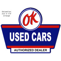 OK Used Cars Metal Sign - 23.5" x 17.9"