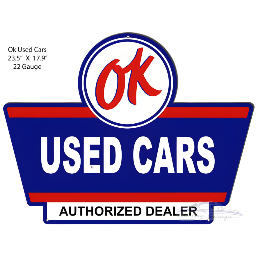 OK Used Cars Metal Sign - 23.5" x 17.9" OK Used Cars Metal Sign - 23.5" x 17.9"