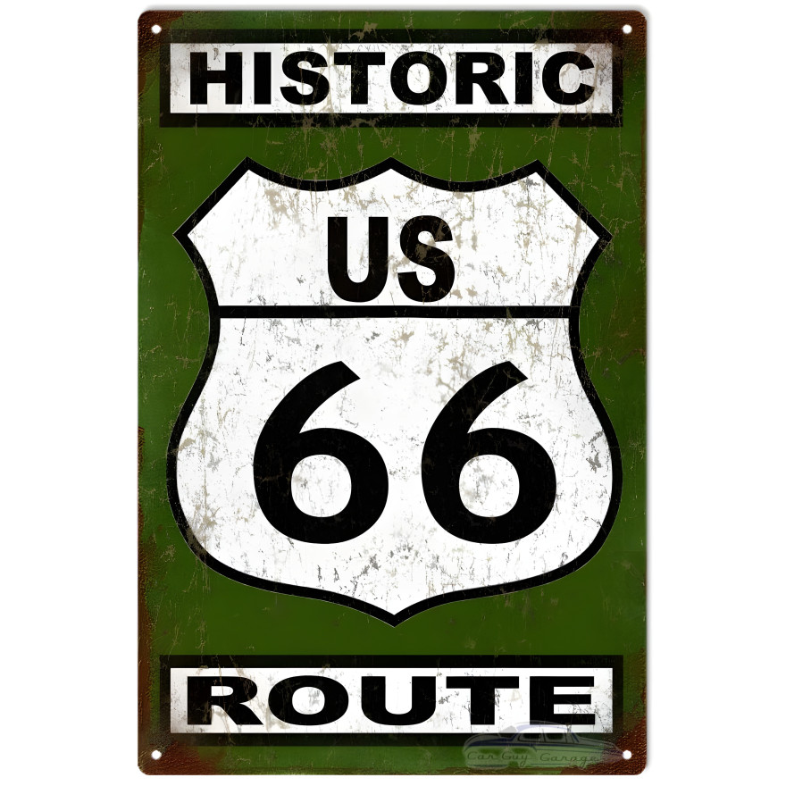 Historic US 66 Route Metal Sign - 12" x 18" Historic US 66 Route Metal Sign - 12" x 18"