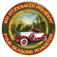 1931 Studebaker President Metal Sign - 14" x 14"