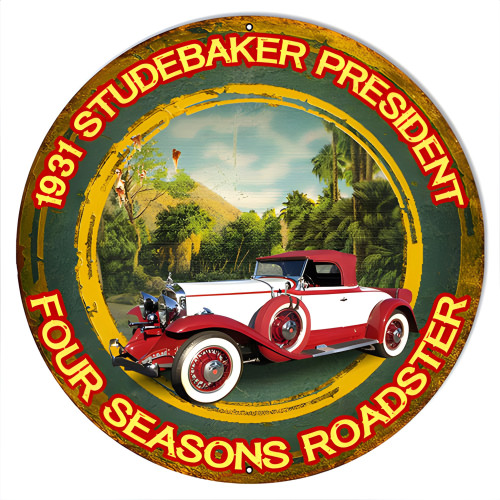 1931 Studebaker President Metal Sign - 14" x 14"