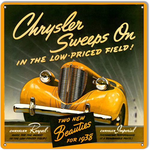Chrysler Beauties 1938 Reproduction Vintage Metal Sign - 12" x 12"