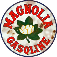 Magnolia Gasoline Metal Sign - 14" Round