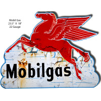 Vintage Mobilgas Pegasus Metal Sign - 18" x 23.5"