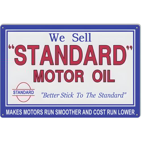 Standard Motor Oil Metal Sign - 16" x 24"