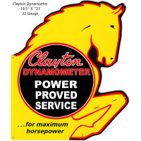 Clayton Dynamometer Reproduction Metal Sign - 19.5" x 23"