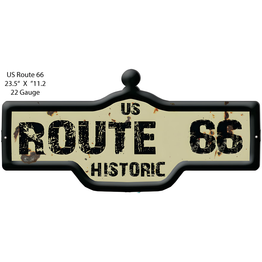 US Historic Route 66 Vintage Laser Cut Out Metal Sign - 23.5" x 11.2" US Historic Route 66 Vintage Laser Cut Out Metal Sign - 23.5" x 11.2"