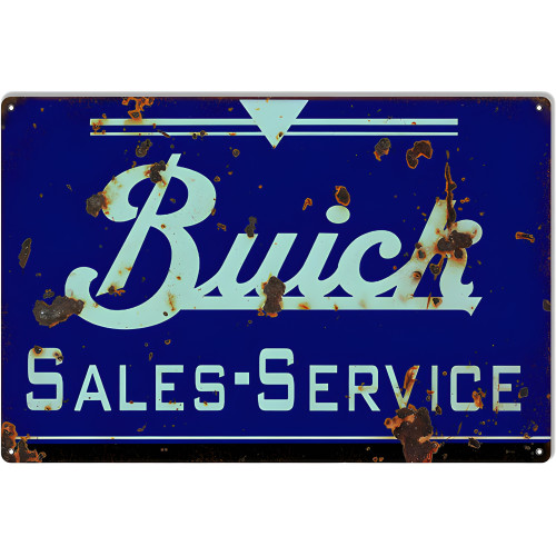 Buick Sales And Service Gas Station Metal Sign - 12" x 18"