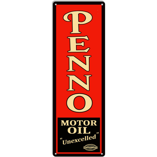 Penno Motor Oil Metal Sign - 9" x 30"