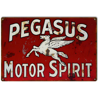 Pegusus Motor Spirit Metal Sign - 12" x 18"
