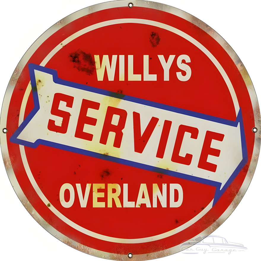 Willy's Service Overland Metal Sign - 30" Round Willy's Service Overland Metal Sign - 30" Round