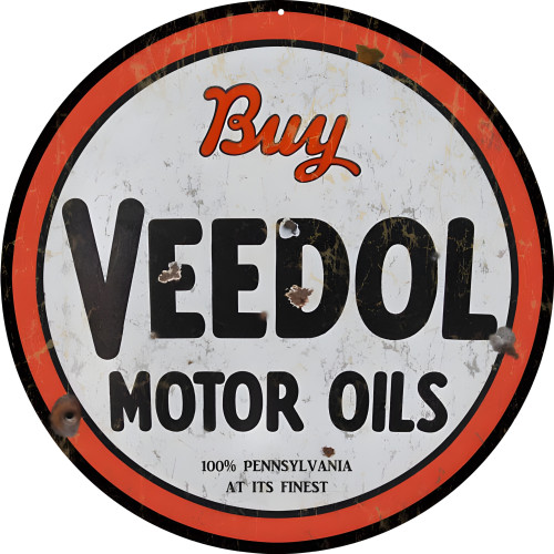 Veedol Motor Oils Metal Sign - 14" Round