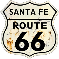 Santa Fe Route 66 Reproduction Metal Sign - 15" x 15"