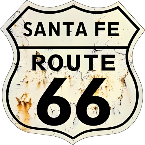 Santa Fe Route 66 Reproduction Metal Sign - 15" x 15"