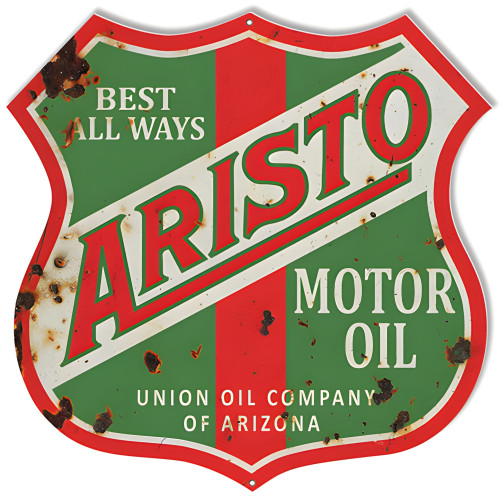Aristo Of Arizona Motor Oil Metal Sign - 15" x 15"