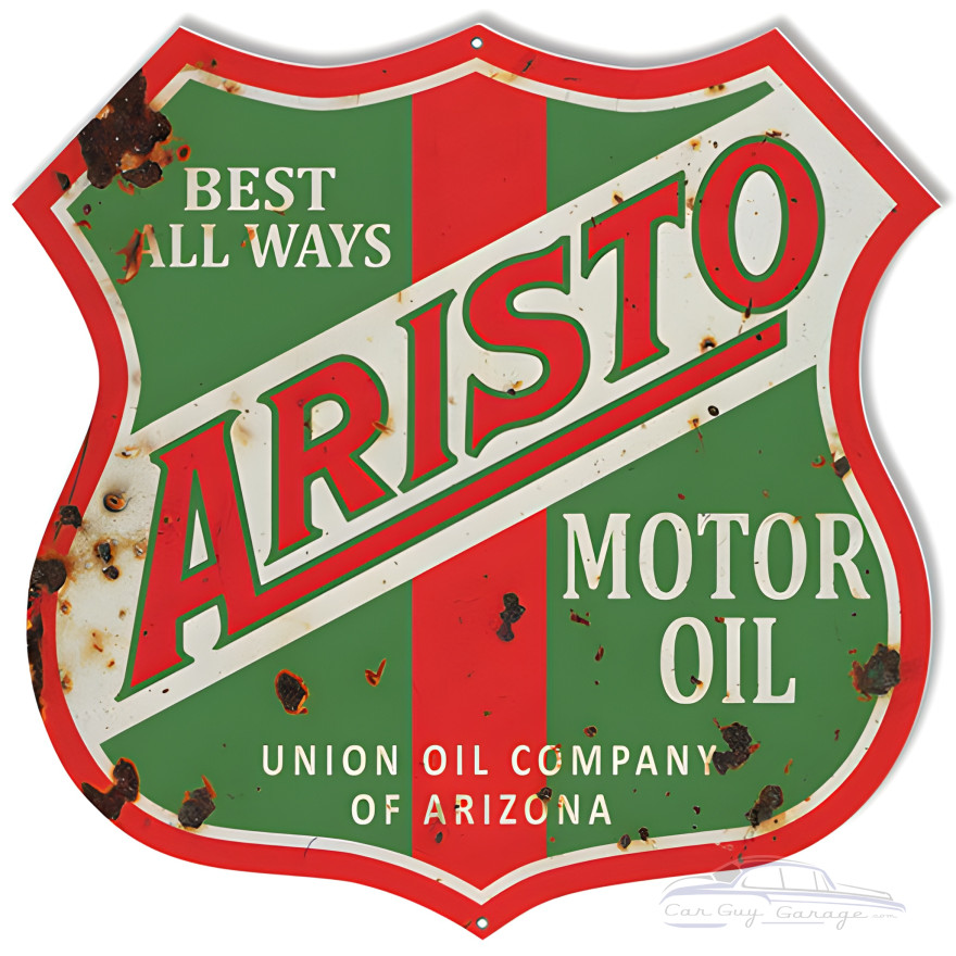 Aristo Of Arizona Motor Oil Metal Sign - 15" x 15"