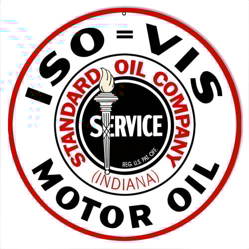 ISO VIS Standard Motor Oil Metal Sign - 14" Round