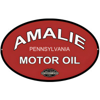 Amalie Motor Oil Oval Metal Sign - 9" x 14"