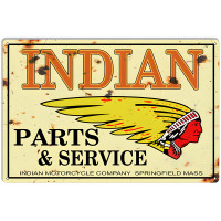 Indian Motorcycle Genuine Parts Vintage Metal Sign - 12" x 18"