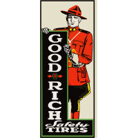 Good Rich Tires Reproduction Gas Station Metal Sign - 10" x 24"
