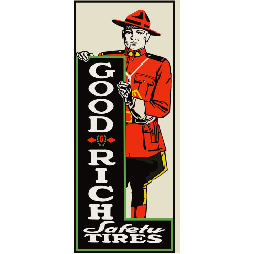 Good Rich Tires Reproduction Gas Station Metal Sign - 10" x 24"