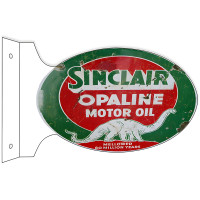 Sinclair Opaline Motor Oil Double Sided Flange Metal Sign - 12" x 18"