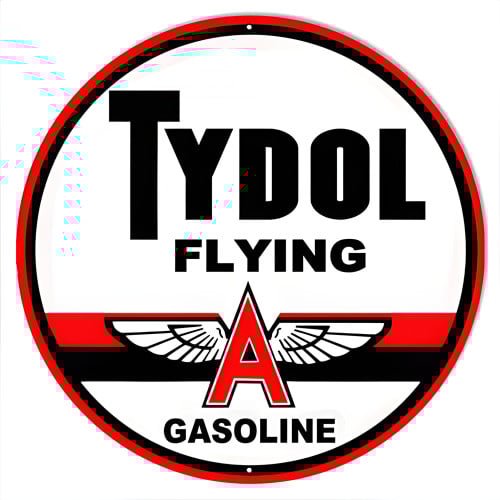 Tydol Flying Motor Oil Metal Sign - 14" Round
