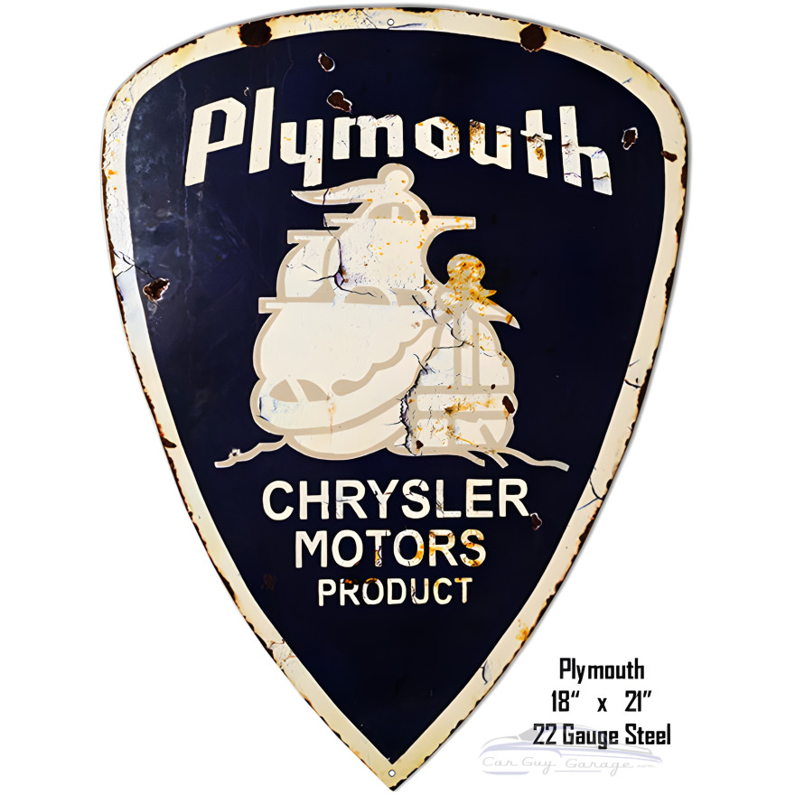 Plymouth Chrysler Reproduction Metal Sign - 18" x 21" Plymouth Chrysler Reproduction Metal Sign - 18" x 21"