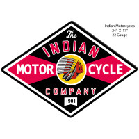 Indian Motorcycle Co. Reproduction Cut Out Garage Metal Sign - 17" x 24"