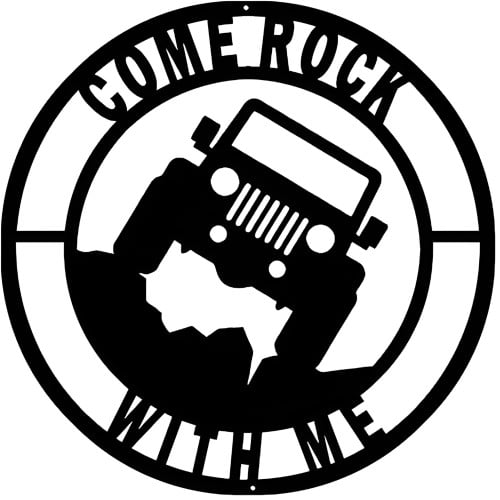 Come Rock With Me Jeep Metal Sign - 14" x 14"
