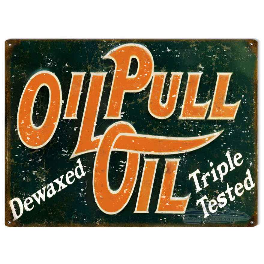 Triple Tested Oil Pull Gasoline Station Metal Sign - 9" x 12" Triple Tested Oil Pull Gasoline Station Metal Sign - 9" x 12"
