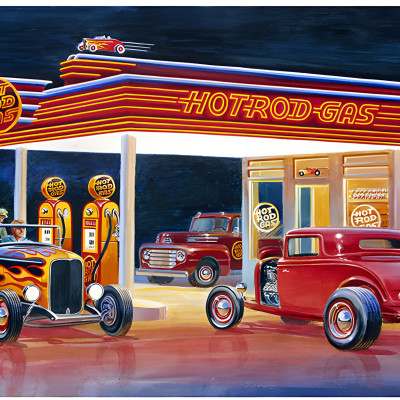 Hot Rod Gasoline 看板 30cm ガレージ 世田谷ベース 84030-400x400h.jpg