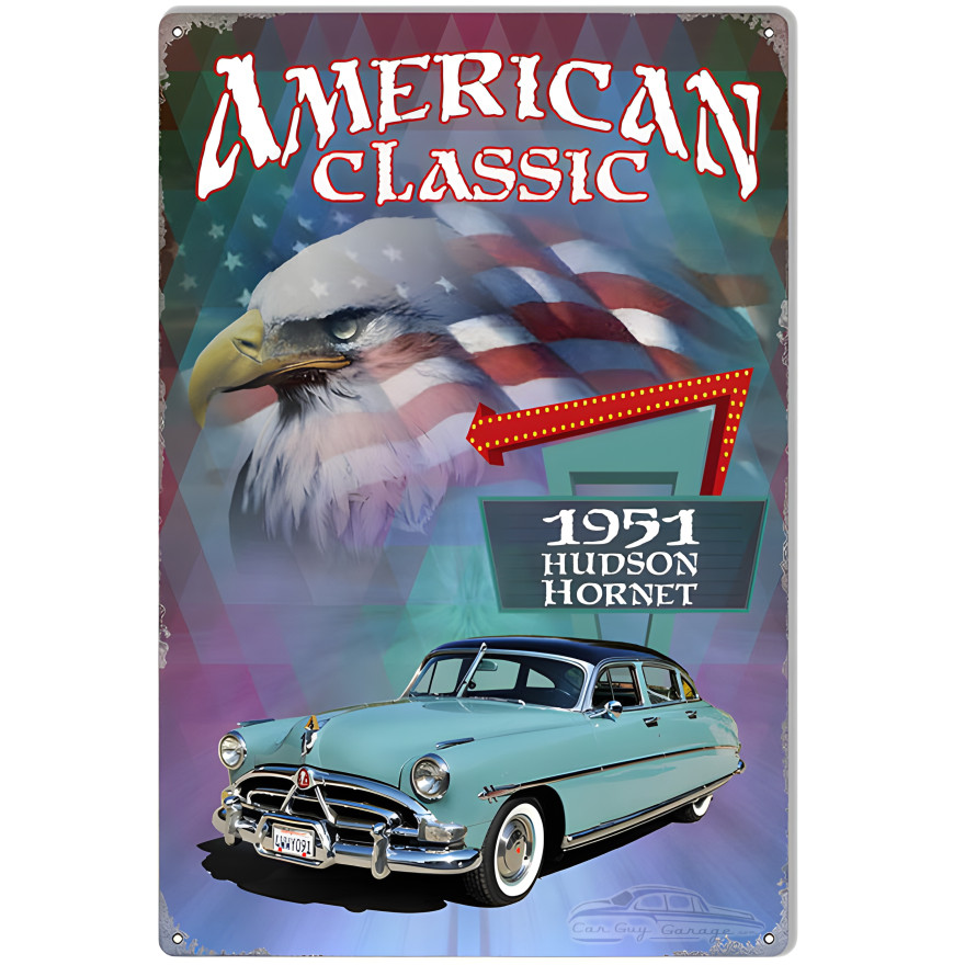 1951 Hudson Hornet Classic Metal Sign - 12" x 18" 1951 Hudson Hornet Classic Metal Sign - 12" x 18"