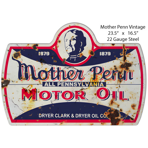 Mother Penn Motor Oil Metal Sign - 16.5" x 23.5"