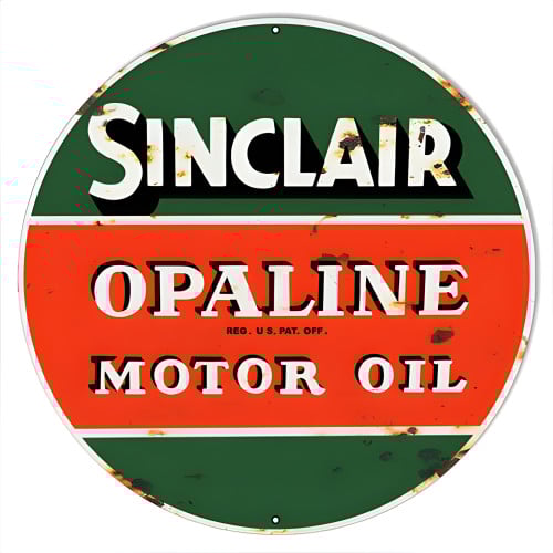 Sinclair Motor Oil Reproduction Vintage Looking Garage Shop Metal Sign - 18" Round