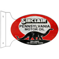 Sinclair Pennsylvania Motor Oil Double Sided Flange Metal Sign - 12" x 18"