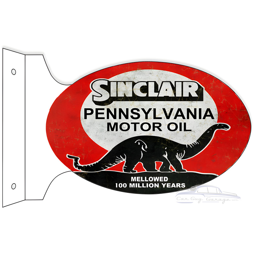 Sinclair Pennsylvania Motor Oil Double Sided Flange Metal Sign - 12" x 18" Sinclair Pennsylvania Motor Oil Double Sided Flange Metal Sign - 12" x 18"
