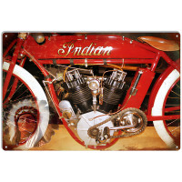 Indian Motorcycle Vintage Metal Sign - 12" x 18"