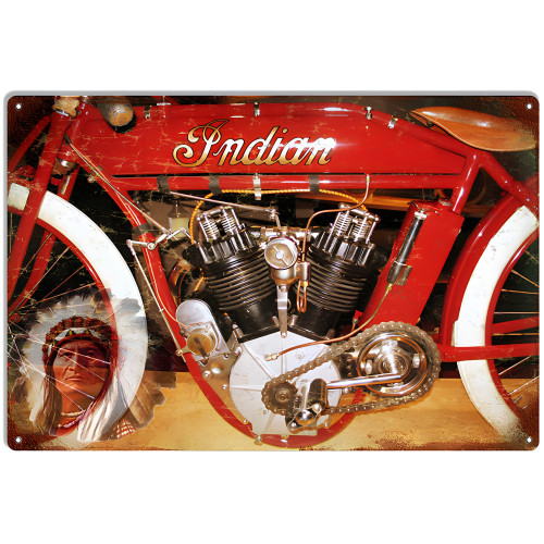 Indian Motorcycle Vintage Metal Sign - 12" x 18"